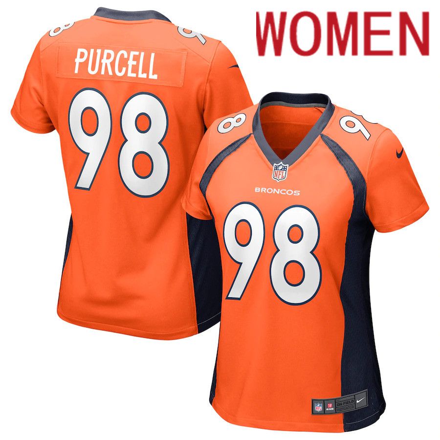 Women Denver Broncos #98 Mike Purcell Nike Orange Game NFL Jersey->women nfl jersey->Women Jersey